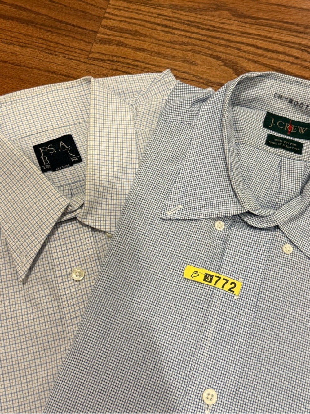 J. Crew & Jos. A. Bank Dress Shirt Bundle | Blue Microcheck & Grid 16.5